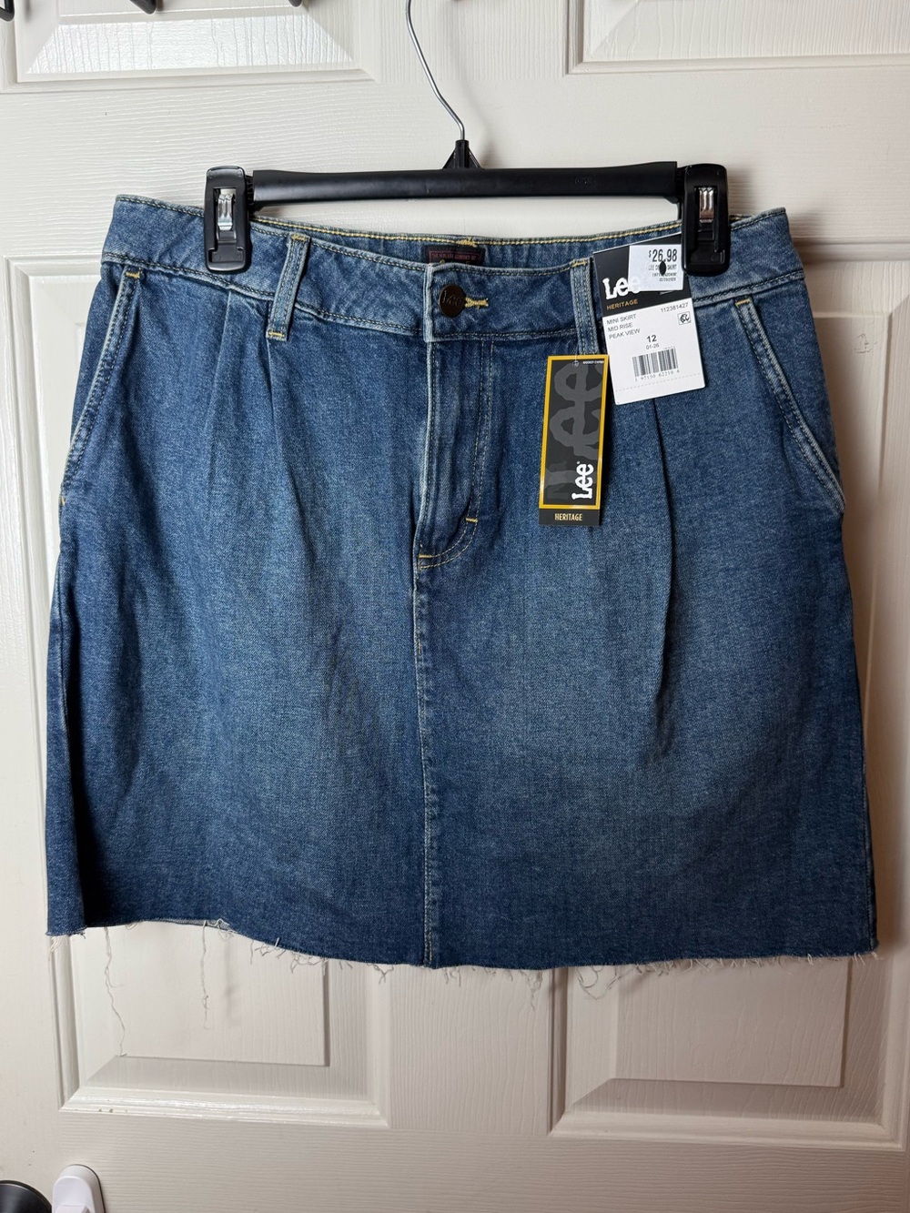 Lee Indigo Denim Mini Skirt with Front Pleats
